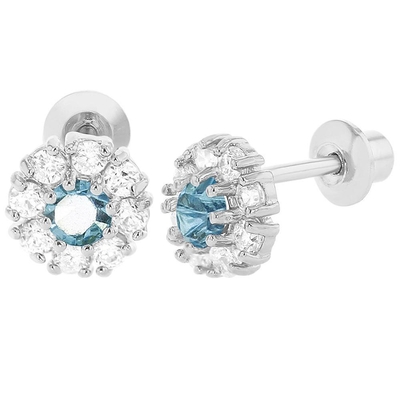 925 Silberblumen-Stud-Ohrringe mit CZ für Kinder 30PRS MOQ