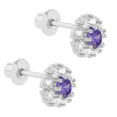 925 Silberblumen-Stud-Ohrringe mit CZ für Kinder 30PRS MOQ