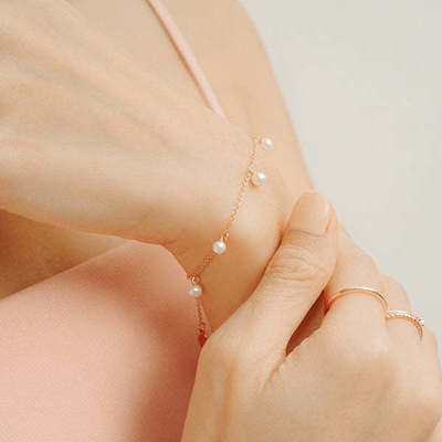 925 Sterling Silver AAAA Grade Freshwater Pearl Charm Bracelet for Women and Men