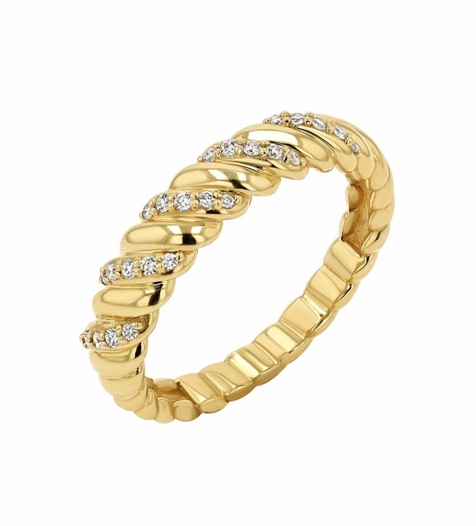 Handgefertigter Twist Classic 925 Sterling Silber Frauenring Schmuck mit 18K Gold beschichtet