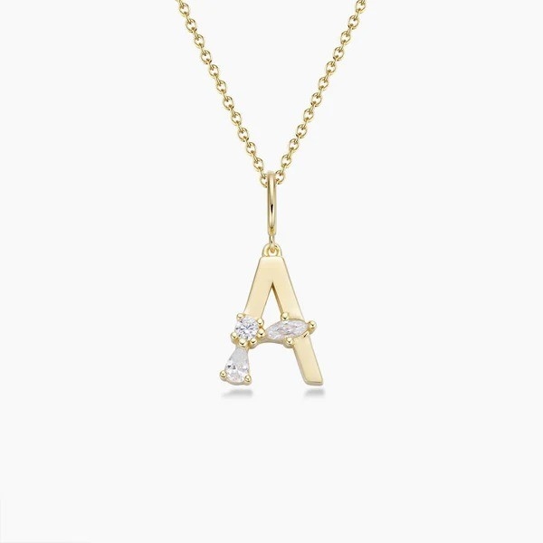 925 Sterling Silber CZ Briefhänger in einfachem 18K-Gold für Modeschmuck