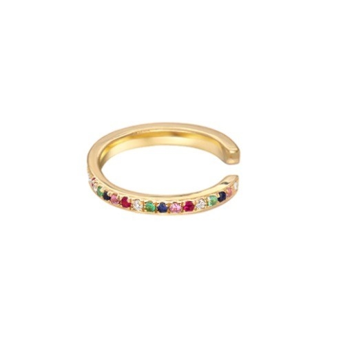 Klassische Regenbogen-Schaufel für Frauen Kubischer Zirkon 925 Sterling Silber Ohrenschlauch Schmuck