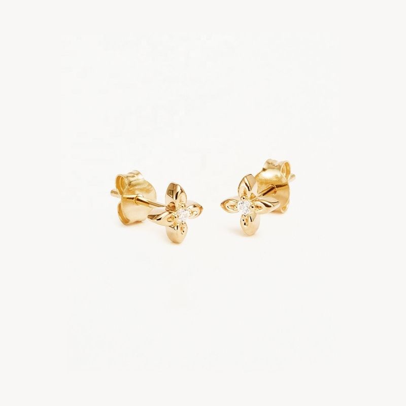 925er Sterling Silber Blumen Ohrstecker, kleine Größe für den täglichen Gebrauch