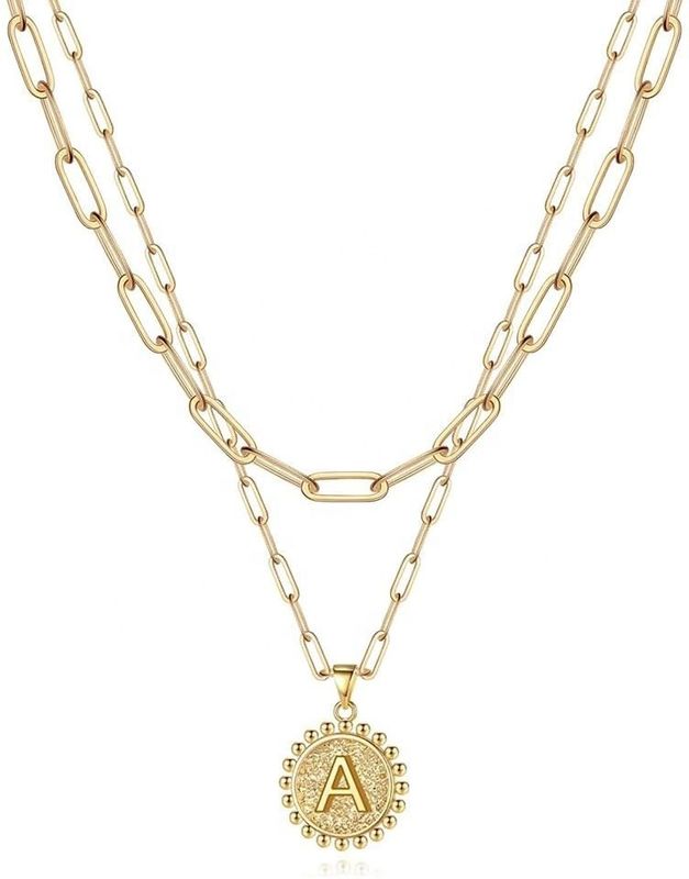 Handgefertigt 925 Sterling Silber doppelter Anhänger Papierklemm Stapelhalskette mit 30-Tage Lieferung