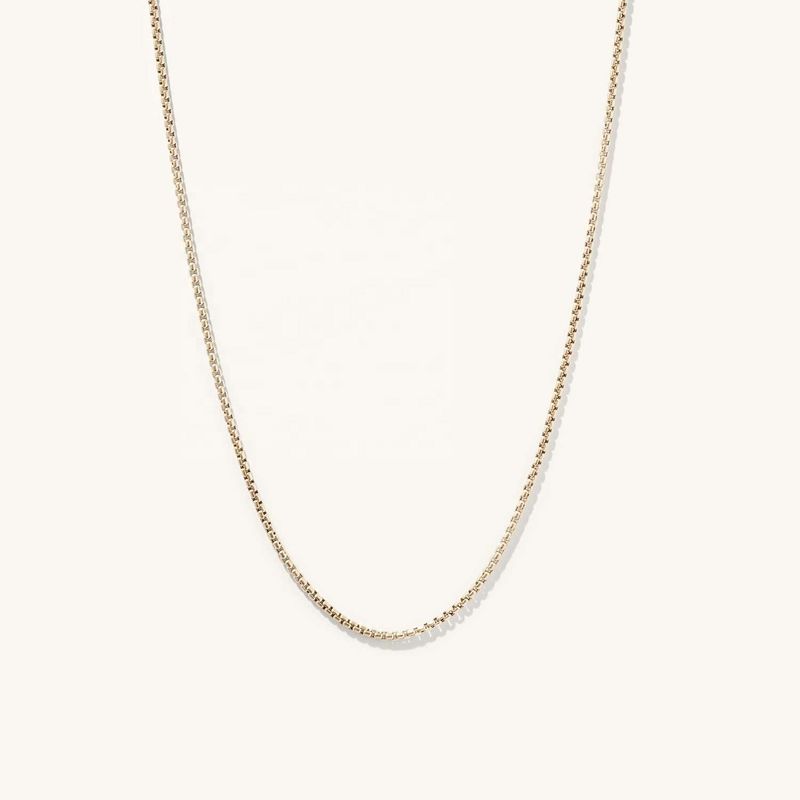 Handgefertigte 18K Goldplattierte Runde Box Halskette mit schneller Lieferung und anpassbarem Logo