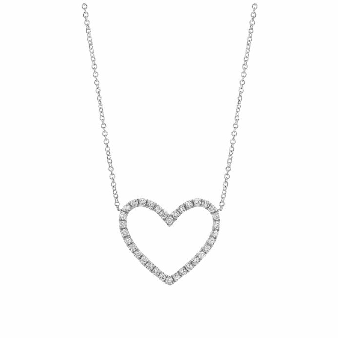 925 Sterling Silber Pave Diamant Liebeshalskette für Freundin