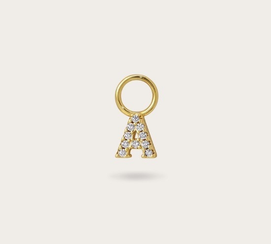 Logo 925 und angepasster Mini 18K Gold Initial Charm 925 Sterling Silber Persönlicher Anhänger