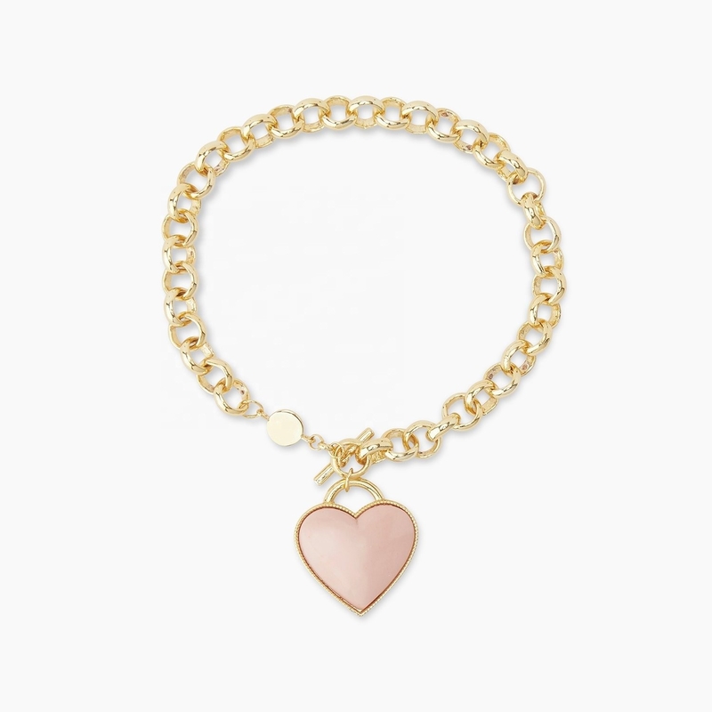925 Sterling Silber Herz Charme Armband in Chic Pink für Mädchen entzückende Schmuck