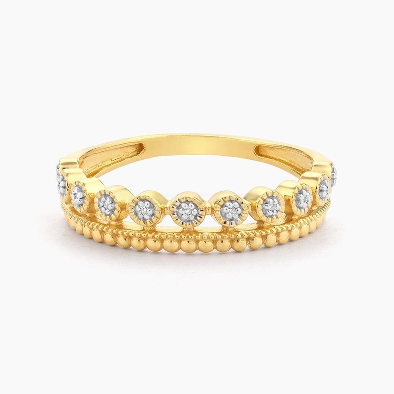 925 Sterling Silber CLASSIC Style Großhandel Stackbare Damenring mit vergoldeten Perlen