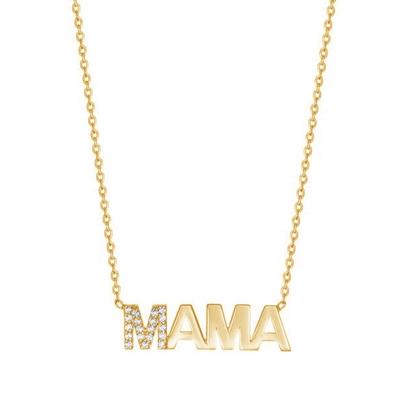 Verlobung 2022 Einzigartiges MAMA 18K Gold Großhandel Muttertag Geschenke 925 Sterling Silber Halskette Schmuck