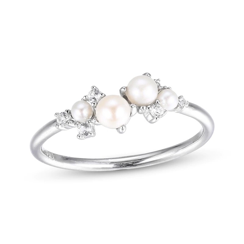 Weiße CZ Stapelbare 925 Sterling Silber Ringe Größe 3-10 Perlen Verlobungsringe