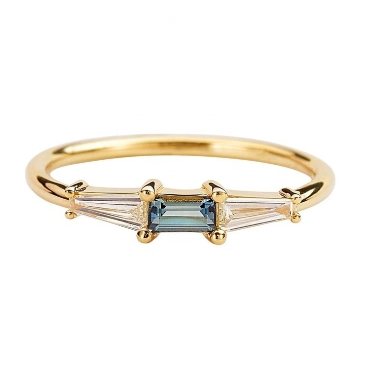 Feine Schmuckstücke Drei Steine Diamantringe für Frauen in 14K 18K Goldplattiert
