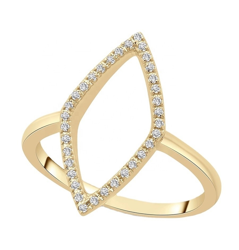 Verlobung Weiß CZ Rhombus Erklärung Ring Gold 925 Sterling Silber Schmuck für Frauen