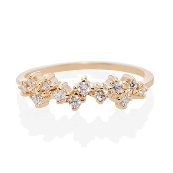 925 Sterling Silber Schmuck Prong Set Mini Clear CZ Band Ringe für Frauen Sterling