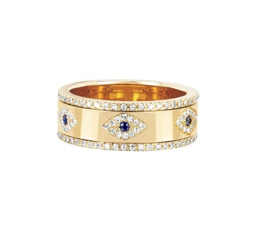 Blau Saphir Weiß CZ Augen Frauen Ewigkeit Band Messing Ewigkeit Ring für Frauen