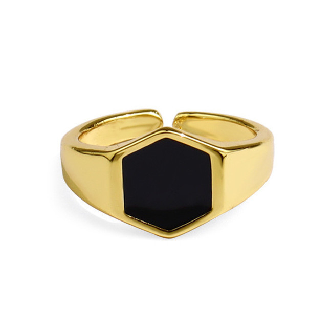 14K-Goldplattierte schwarze Achatmanschettenringe in 925 Silber für stilbewusste Personen