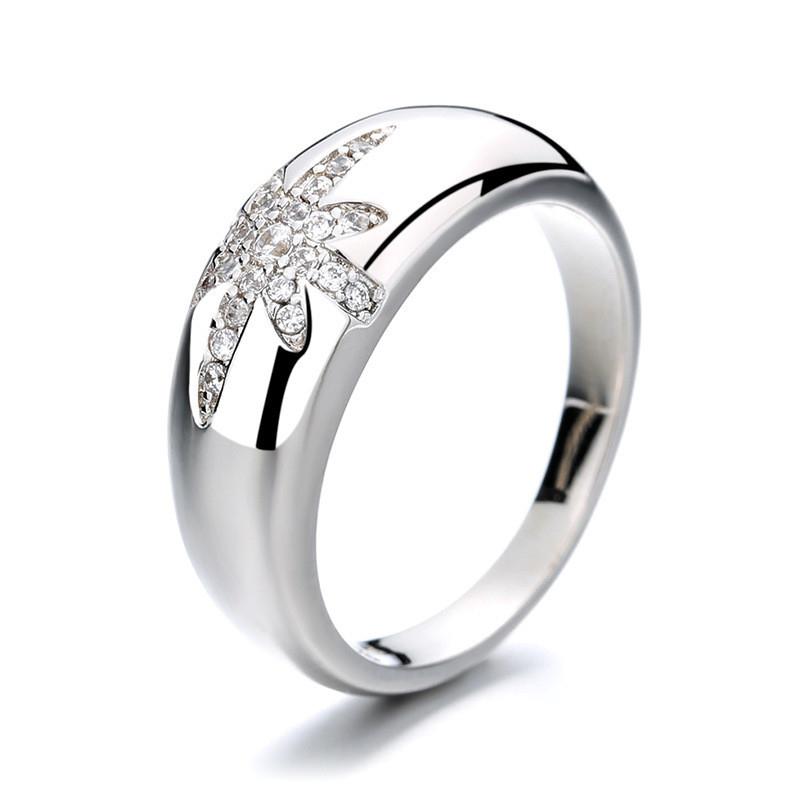 Unisex-Alibaba-Online-Shopping Goldplattierte Starburst Band Ringe in Sterling Silber 925