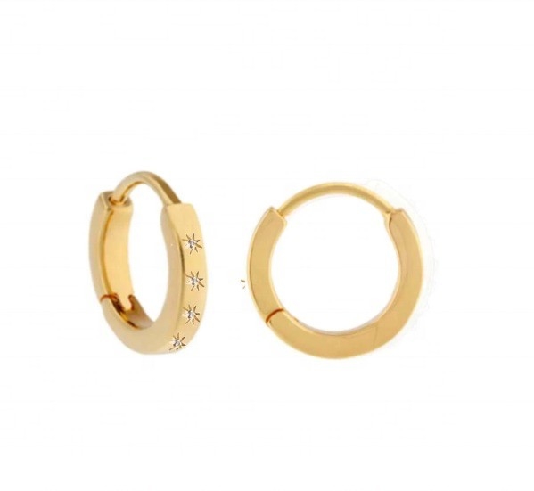 Stylische Ohrringe 14K Gold Vermeil Stern Set Diamant Umarmungsringe für mühelosen Stil