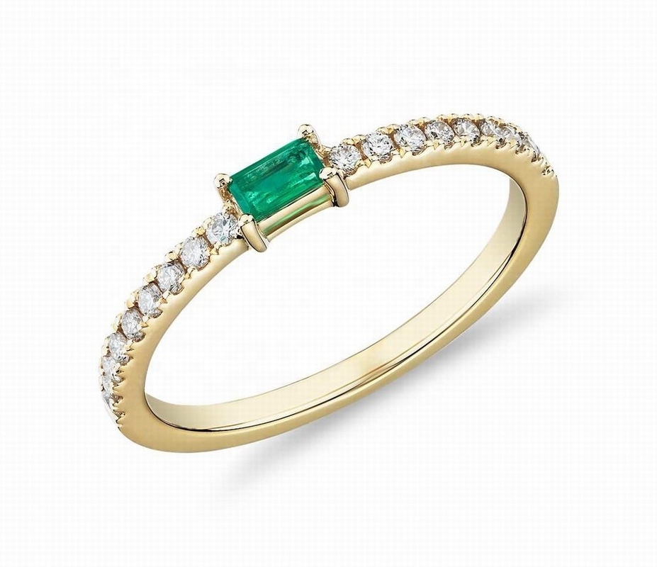 Feine Schmuckstücke 925 Sterling Silberring mit grünen oder weißen Steinen und 18K Goldplattierung