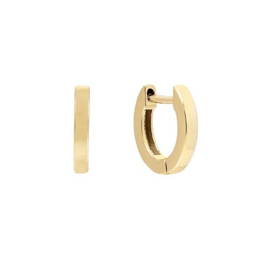 Minimalistische Trendy Huggies 925 Sterling Silber Unisex-Ohrringe mit 18K Goldbeschichtung