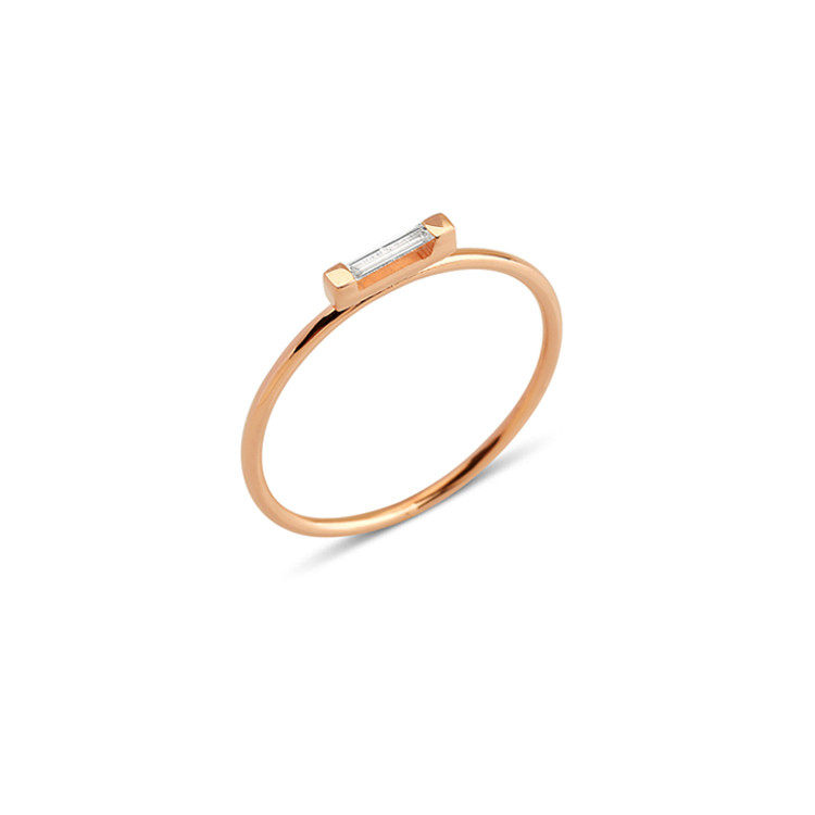 925 Sterling Silber Öko-freundliche Mini-Baguette-Ringe für Frauen Echtgoldschmuck
