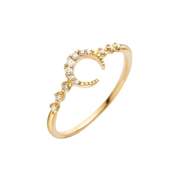 Herren feiner Sterling Silber 925 Custom Moon Ring mit 14k 18k 24k Gold aus Brasilien 2022