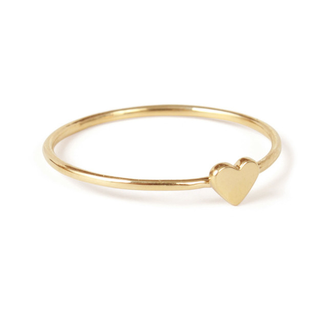 Einzigartiger Herzring, echtes 925 Sterling Silber, 18K Goldplattiert