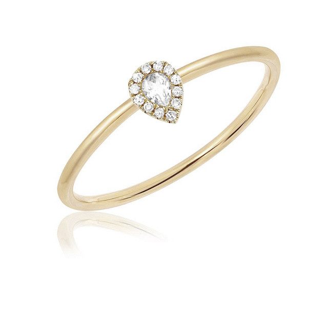 18K Gold Rhodium Plattiert Tränendropfen Stapel Verlobungsring Schmuck für Landmärkte