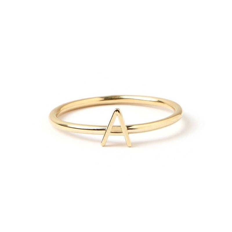 Personalisierte 14K Gold Mini-Briefstapel 925 Sterling Silber Ringe für Frauen