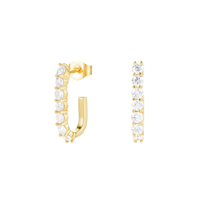Trendy 925 Sterling Silber 14k Gold Trendy Bend Stud Ohrringe für Frauen Mädchen Schmuck