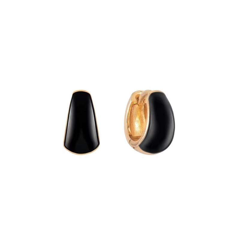 Custom-Frauen Schmuck S925 Silber 18K Gold Fett Kuppel Farbiger Emaille Kleine Huggie Ohrringe