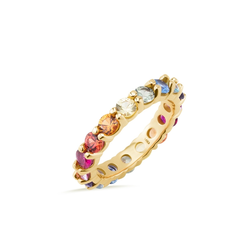 Einzigartige Farbspitzen mit Kubikzirkon-Zubehör für Frauen 925 Sterling Silber Eternity Band Ring