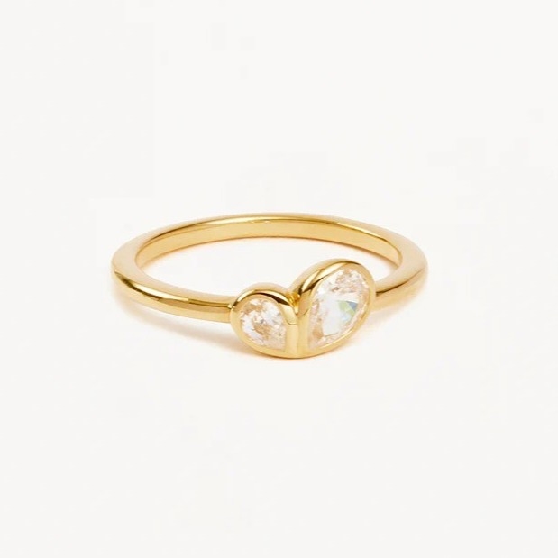 Minimalistisches Herz Symbol 925 Sterling Silber Ring mit Kanal-Setting-Inlay-Technologie