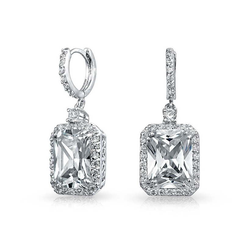 925 Sterling Silber Material Typ Top Verkauf Weißgold Plattiert Dangle Brautohre
