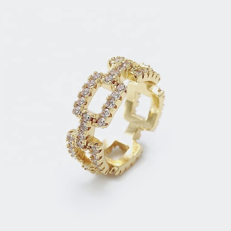 Individuelle Kettenringe Klar CZ Echtes Sterling Silber 925 Schmuck für Frauen und Männer
