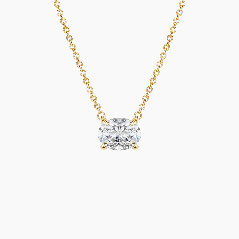 Oval geschnitten 5A Weiß Kubik Zirkonia glänzender Edelstein Anhänger Halsketten für Frauen Klassik Schmuck