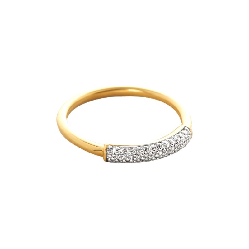 925 Sterling Silber 18K Gold beschichtet CZ Stapelring für Frauen