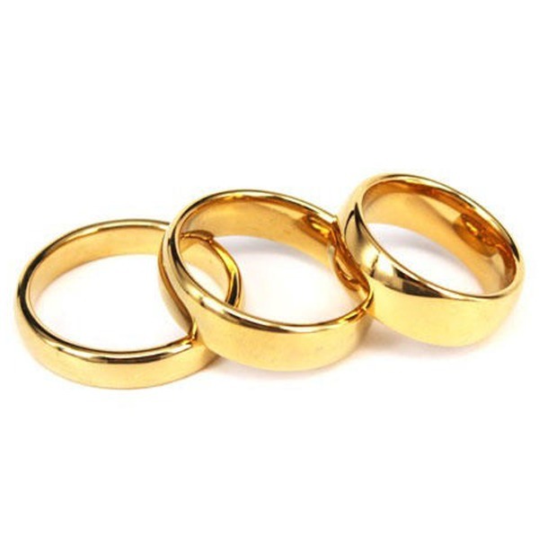 Custom Design Comfort Fit 14K Gold Plated Plain Wedding Rings and Engagement Bands