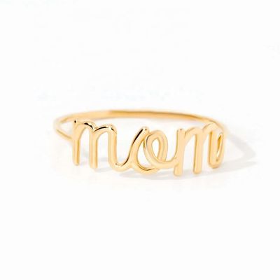 Edelstahl 18K Gold MOM Stapelring für Frauen Feinschmuck