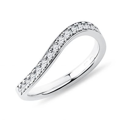925 Sterling Silber Weißgold Diamant CZ Wellenring für Damen Schmuck OEM/ODM