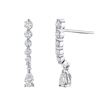925 Sterling Silber Weiße Birnen Tropfen Kubik Zirkon Ohrringe für Kundenbedürfnisse