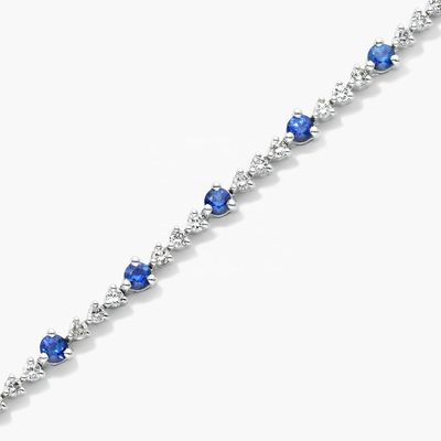 3MM Weißzirkon Rubin Tennisschmuck Rundgeschliff Sterling Silber Tennisschmuck
