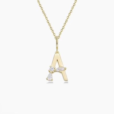 925 Sterling Silber CZ Briefhänger in einfachem 18K-Gold für Modeschmuck