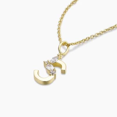 925 Sterling Silber CZ Briefhänger in einfachem 18K-Gold für Modeschmuck