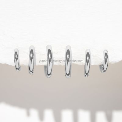 Silber feiner Schmuck Minimalist 18K Gold 9MM 11MM 13MM Loop Set für FedEx DHL UPS TNT EMS Versand