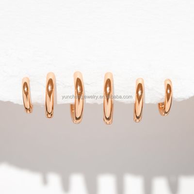 Silber feiner Schmuck Minimalist 18K Gold 9MM 11MM 13MM Loop Set für FedEx DHL UPS TNT EMS Versand