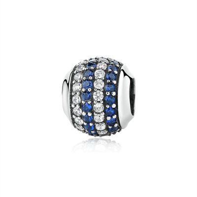 Mode Weiß und Blau CZ 925 Sterling Silber Schmuckherstellung Zubehör
