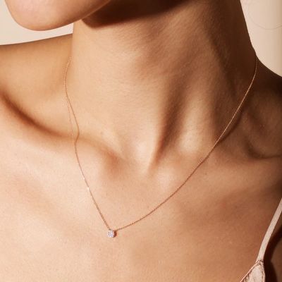 Kleine 18K-Goldplattierte CZ-Diamantkette für Mädchen im klassischen Stil