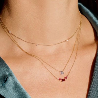 Kleine 18K-Goldplattierte CZ-Diamantkette für Mädchen im klassischen Stil