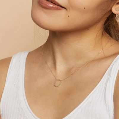 14K Goldplattiert 925 Sterling Silber Twist Anhänger Halskette mit 16 Zoll Länge Link Kette